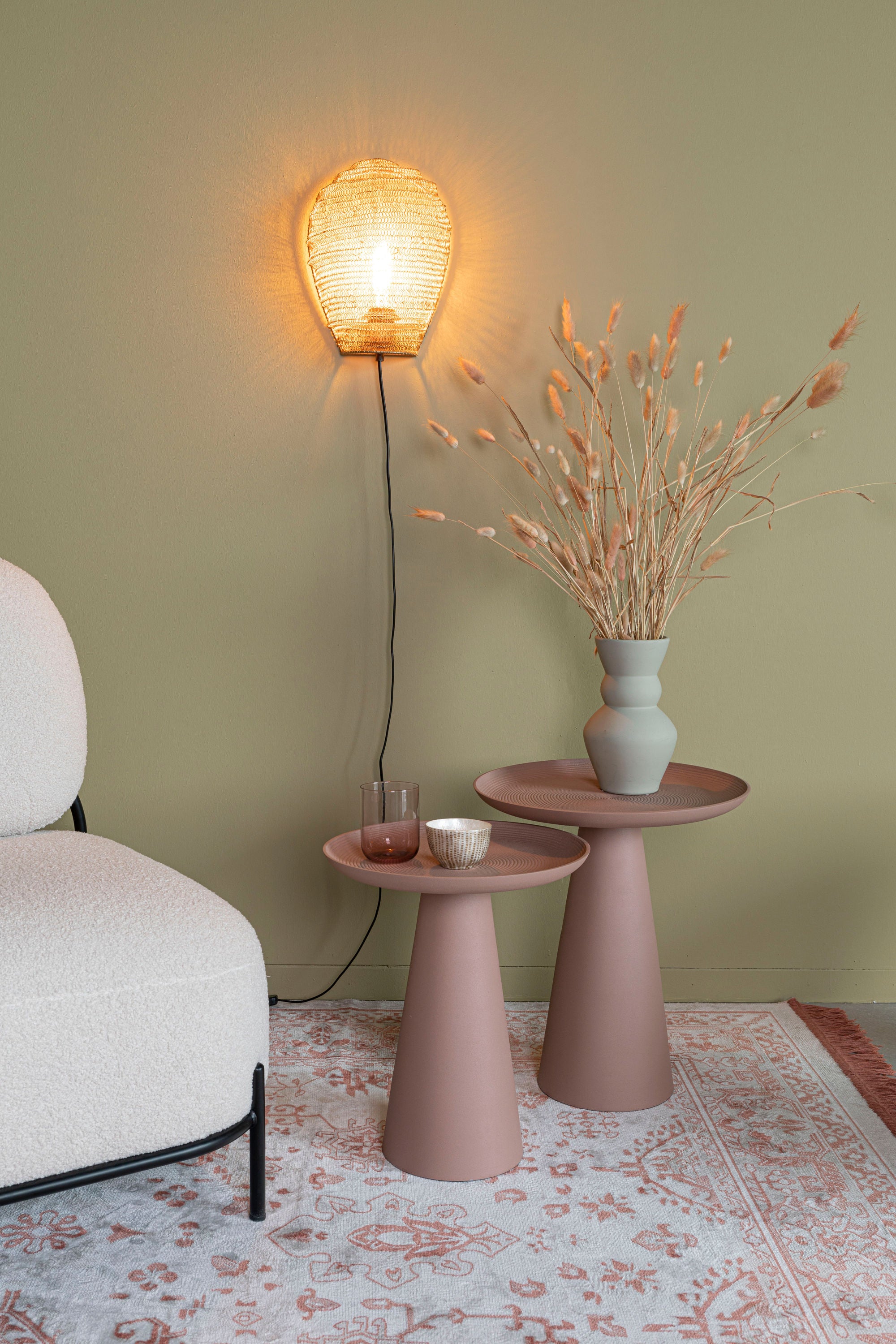 Ringar Rose Pink Round Side Table Medium